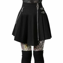 Killstar Pleated Mini Skirt - Space Wave