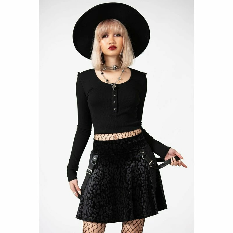 KILLSTAR Skater Skirt - Kitty Pride Black 2 KILLSTAR Skater Skirt - Kitty Pride Black - Image 2