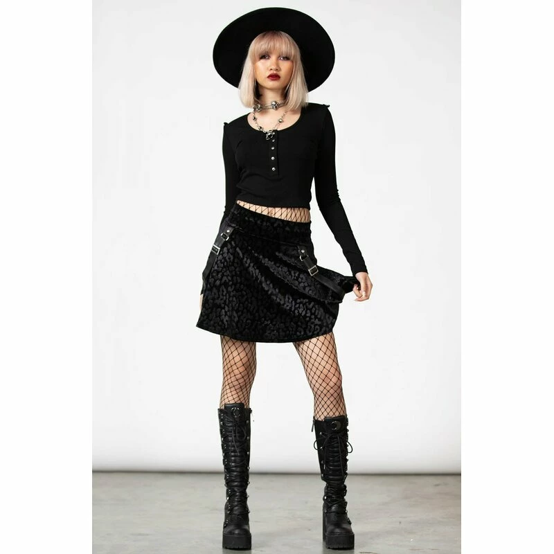 KILLSTAR Skater Skirt - Kitty Pride Black 3 KILLSTAR Skater Skirt - Kitty Pride Black - Image 3