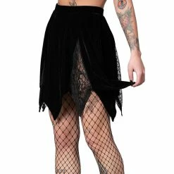 Killstar Velvet Mini Skirt - Lester Black