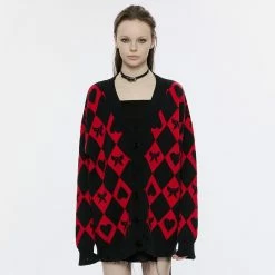 Punk Rave Cardigan - Red Diamond