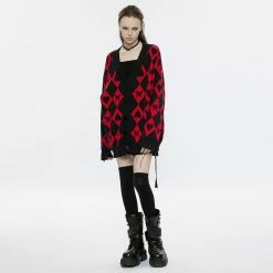 Punk Rave Cardigan - Red Diamond 9 Punk Rave Cardigan - Red Diamond -KILLSTAR Shop punk rave cardigan red diamond 14
