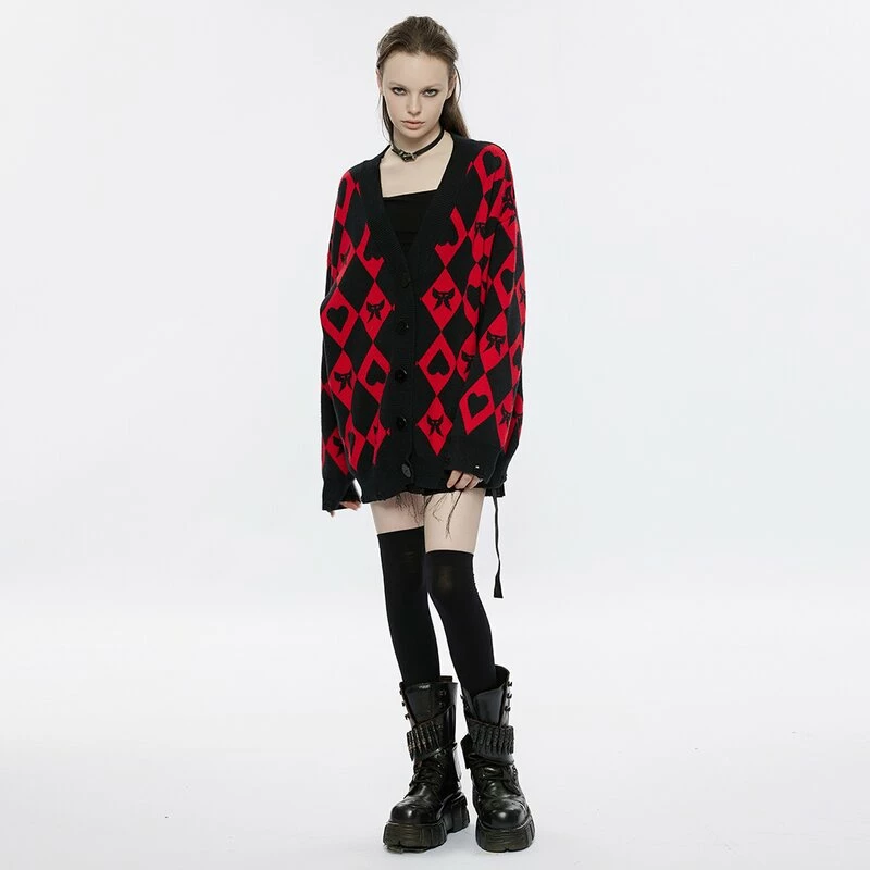 Punk Rave Cardigan - Red Diamond 4 Punk Rave Cardigan - Red Diamond - Image 4