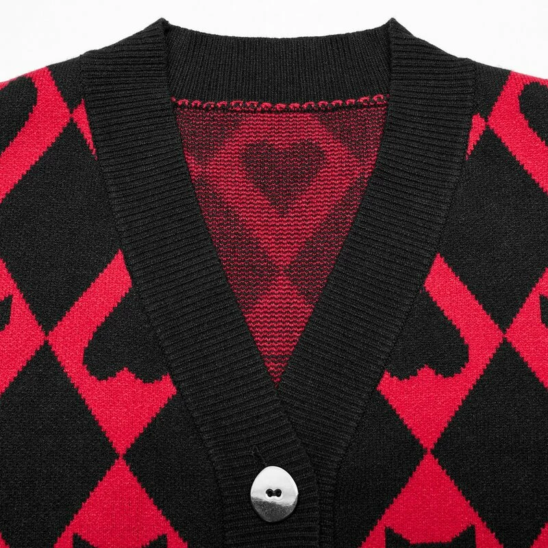 Punk Rave Cardigan - Red Diamond 5 Punk Rave Cardigan - Red Diamond - Image 5