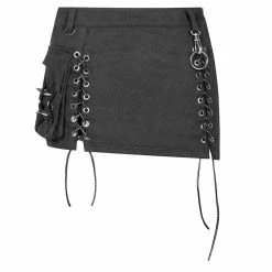 Punk Rave Denim Mini Skirt - Gothic Trooper