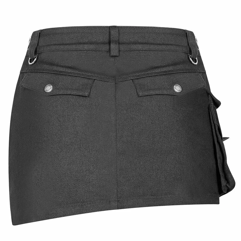 Punk Rave Denim Mini Skirt - Gothic Trooper 3 Punk Rave Denim Mini Skirt - Gothic Trooper - Image 3
