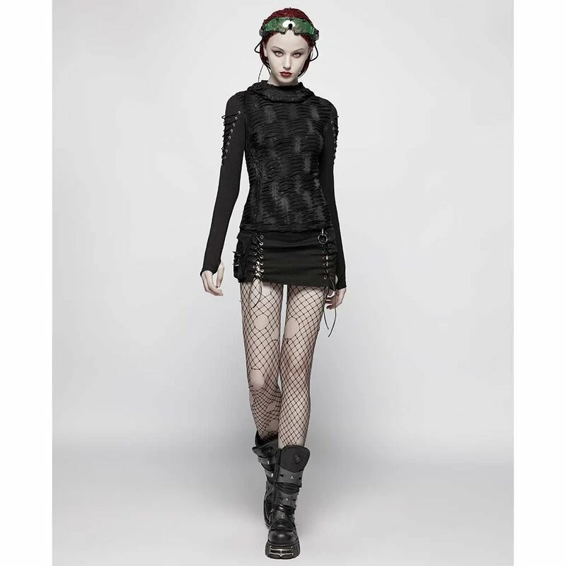 Punk Rave Denim Mini Skirt - Gothic Trooper 5 Punk Rave Denim Mini Skirt - Gothic Trooper - Image 5