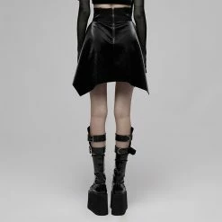 Punk Rave Faux-Leather Mini Skirt - Blackout -KILLSTAR Shop punk rave faux leather mini skirt blackout3