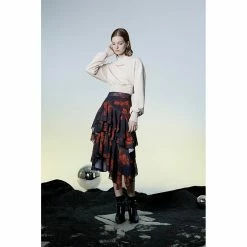 Punk Rave Flounce Skirt - Red Roses -KILLSTAR Shop punk rave flounce skirt red roses4