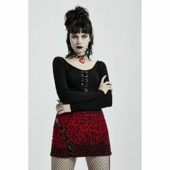 Punk Rave Mini Skirt - Blood Leopard