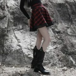 Punk Rave Mini Skirt - Delta Red 8 Punk Rave Mini Skirt - Delta Red -KILLSTAR Shop punk rave mini skirt delta red3