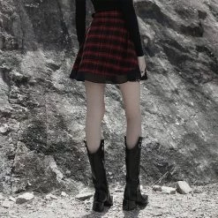 Punk Rave Mini Skirt - Delta Red 9 Punk Rave Mini Skirt - Delta Red -KILLSTAR Shop punk rave mini skirt delta red4