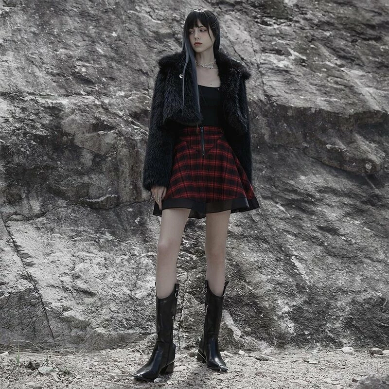 Punk Rave Mini Skirt - Delta Red 5 Punk Rave Mini Skirt - Delta Red - Image 5