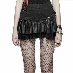 Punk Rave Mini Skirt - Norra Black