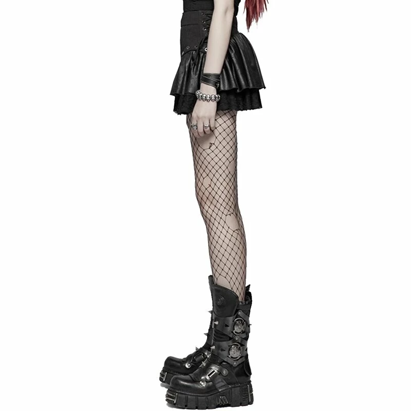 Punk Rave Mini Skirt - Norra Black 3 Punk Rave Mini Skirt - Norra Black - Image 3