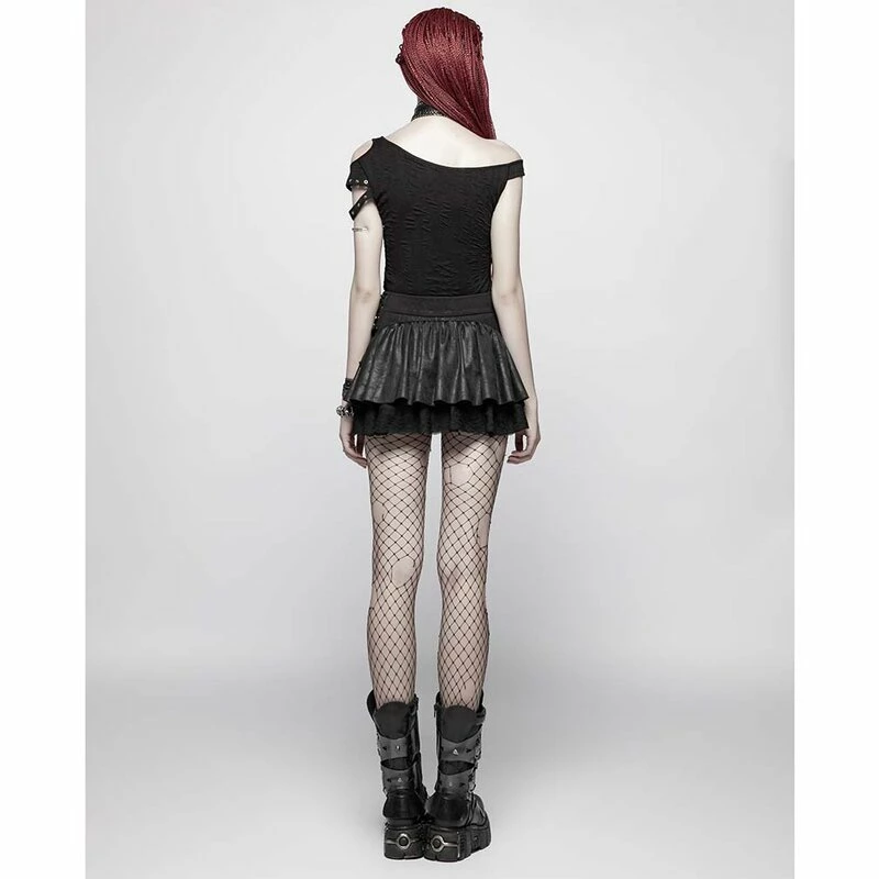 Punk Rave Mini Skirt - Norra Black 6 Punk Rave Mini Skirt - Norra Black - Image 6