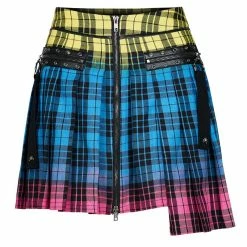 Punk Rave Mini Skirt - Primary Tartan -KILLSTAR Shop punk rave mini skirt primary tartan6