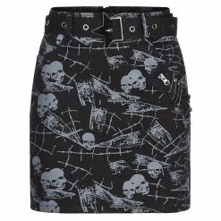 Punk Rave Mini Skirt - Skulls -KILLSTAR Shop punk rave mini skirt skulls5