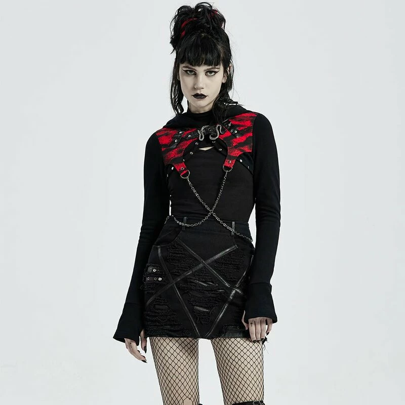 Punk Rave Mini Skirt - Slit Kitty 2 Punk Rave Mini Skirt - Slit Kitty - Image 2