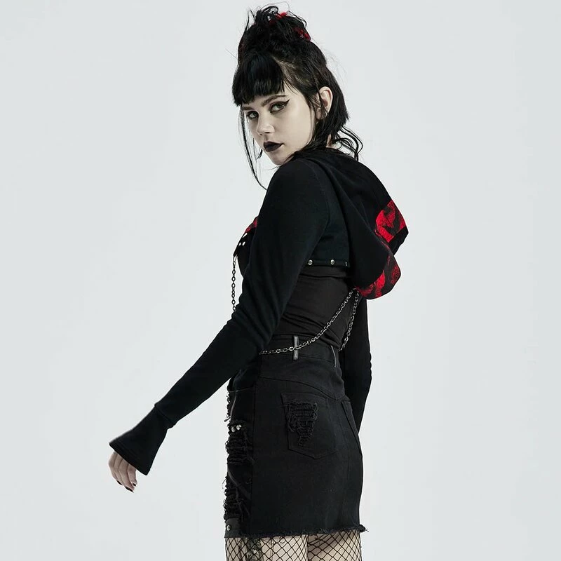 Punk Rave Mini Skirt - Slit Kitty 4 Punk Rave Mini Skirt - Slit Kitty - Image 4