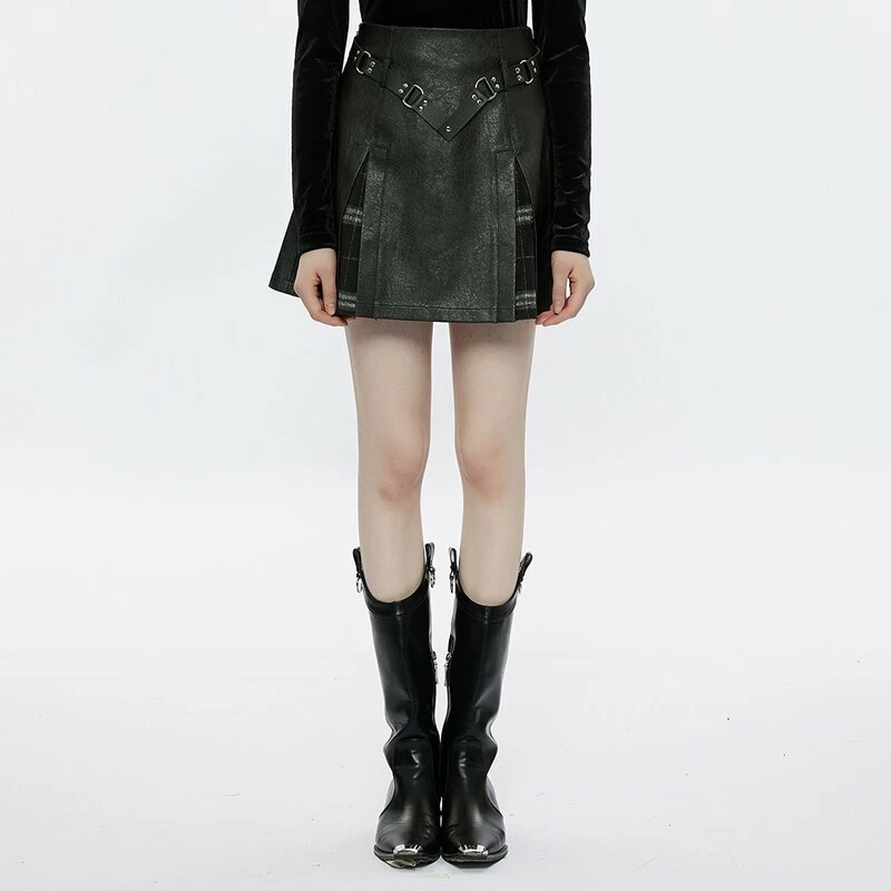 Punk Rave Mini Skirt - Withered Black 1 Punk Rave Mini Skirt - Withered Black