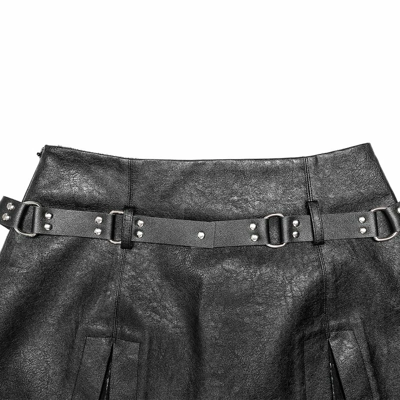 Punk Rave Mini Skirt - Withered Black 5 Punk Rave Mini Skirt - Withered Black - Image 5