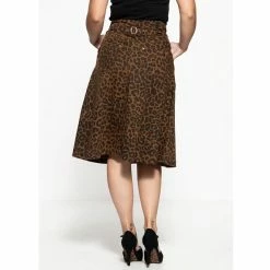 Queen Kerosin Denim Skirt - Cinchback Leopard -KILLSTAR Shop queen kerosin denim skirt cinchback leopard3