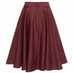 Queen Kerosin Denim Skirt - Full Circle Bordeaux -KILLSTAR Shop queen kerosin denim skirt full circle bordeaux3