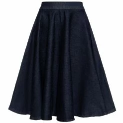 Queen Kerosin Denim Skirt - Full Circle Dark Blue