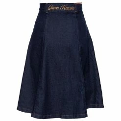 Queen Kerosin Denim Skirt - Swing Dark Blue -KILLSTAR Shop queen kerosin denim skirt swing dark blue3