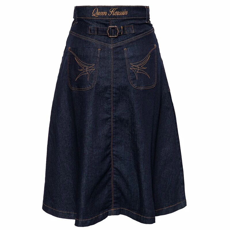 Queen Kerosin Denim Skirt - Swing Time 2 Queen Kerosin Denim Skirt - Swing Time - Image 2