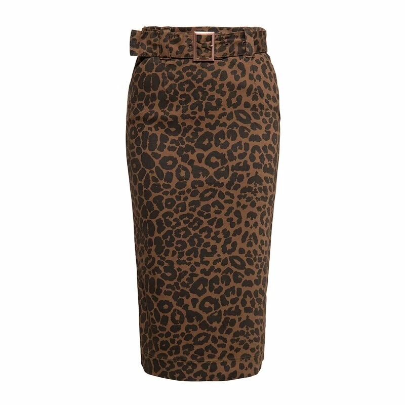 Queen Kerosin Pencil Skirt - Leopard Denim 4 Queen Kerosin Pencil Skirt - Leopard Denim - Image 4