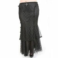 Rubiness Gothic Maxi Skirt - Victorian Black Plus Sizes