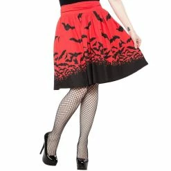 Sourpuss Swing Skirt - Spooksville Red