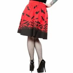 Sourpuss Swing Skirt - Spooksville Red -KILLSTAR Shop sourpuss swing skirt spooksville red3